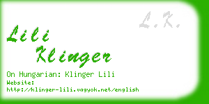 lili klinger business card